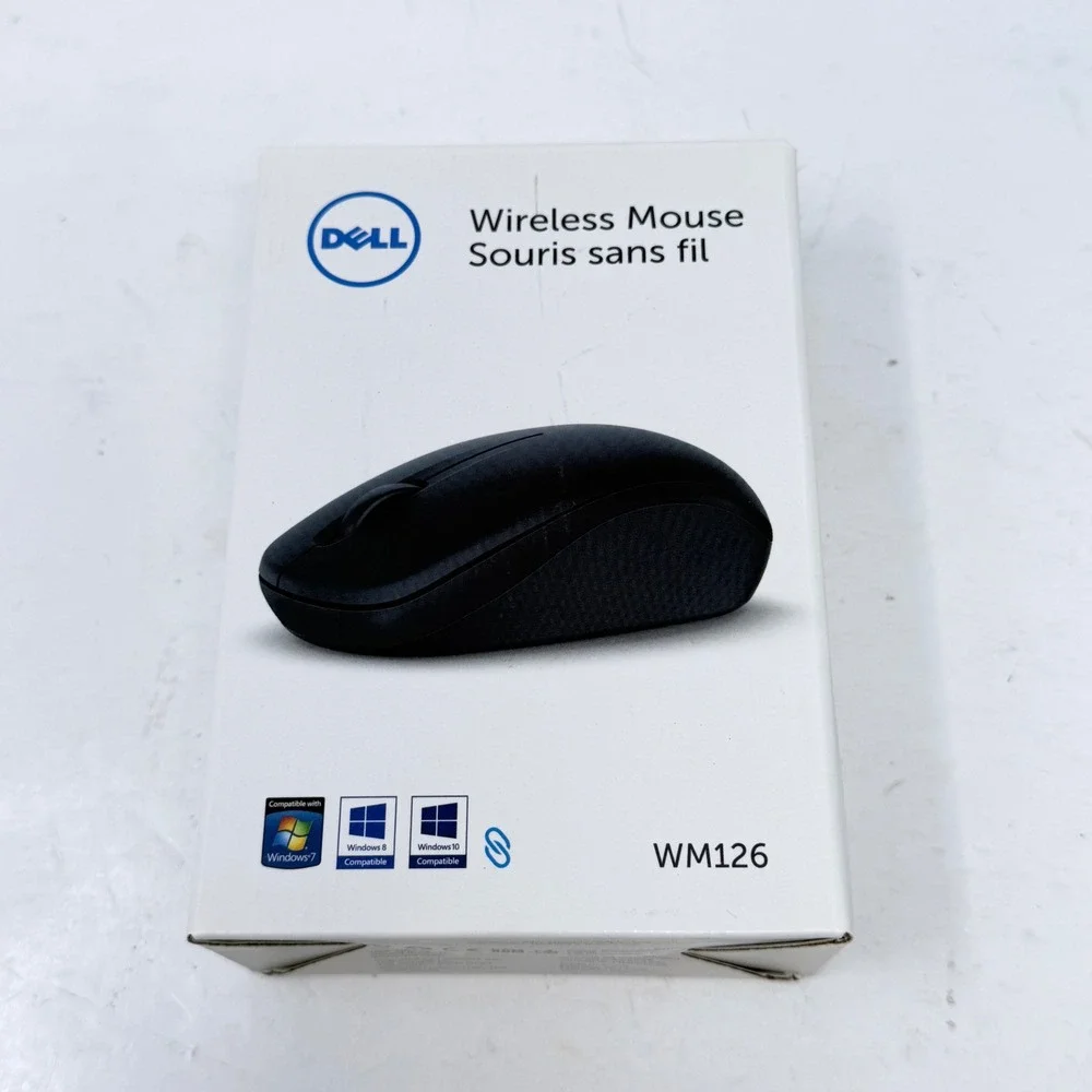 Dell WM126 Wireless Optical Mouse Black 2.4GHz USB Receiver NNP0G Laptop PC CIB